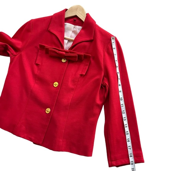 Cabi Red Beau Bow Business Blazer with Gold Button Size: 6 - Picture 13 of 15